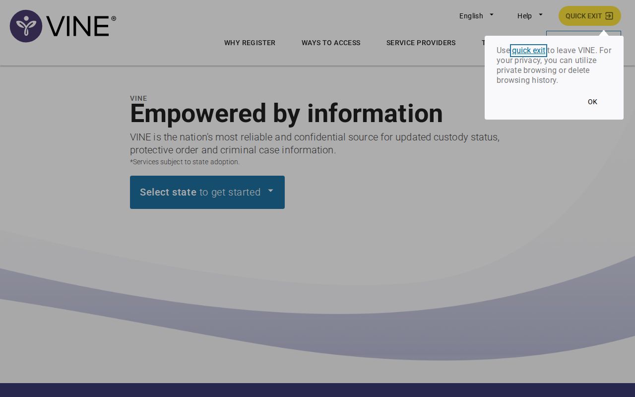 Lenawee County VINELink inmate search interface