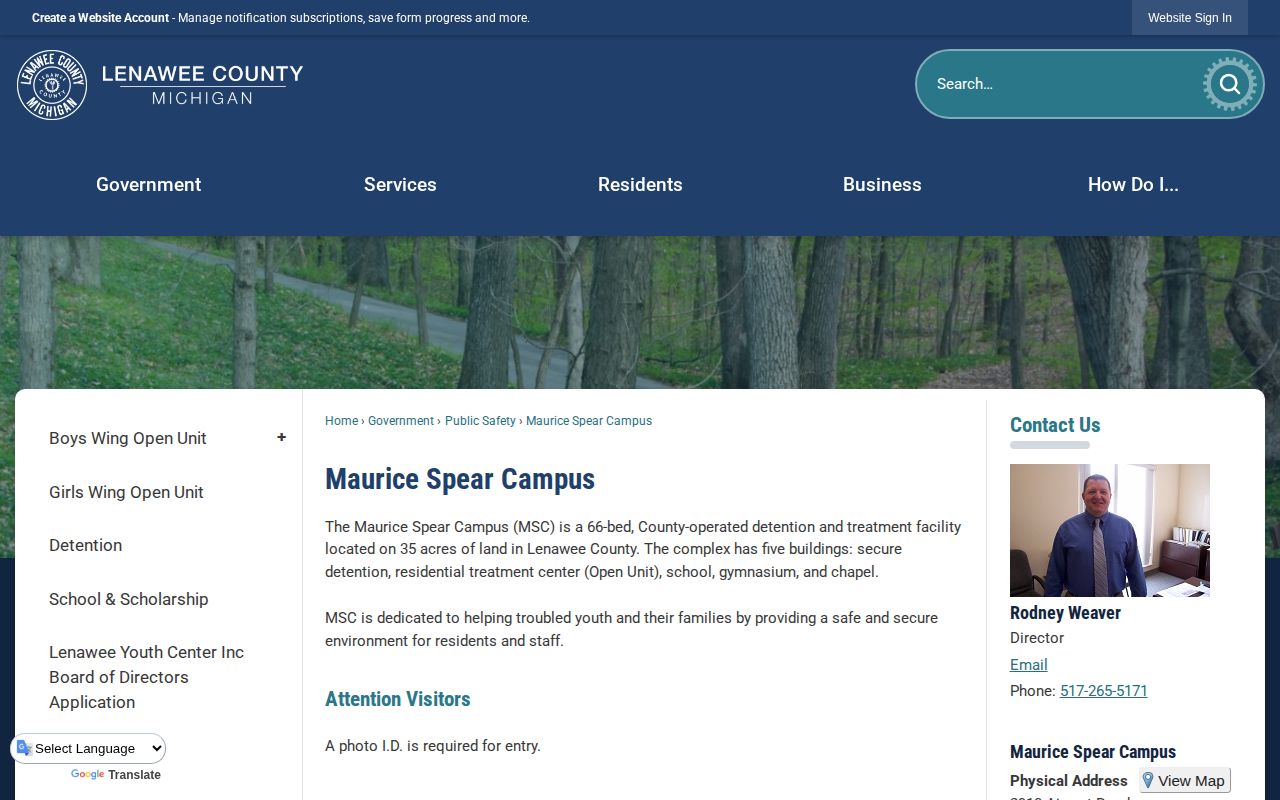 Maurice Spear Campus juvenile release and residential treatment facility facts